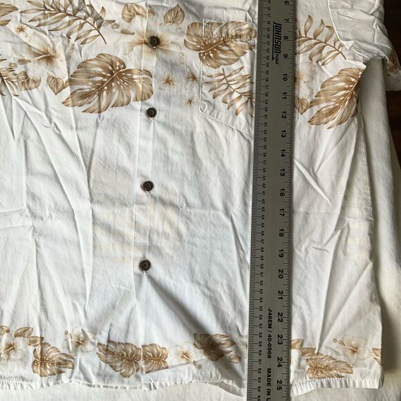 JC Hawaii  Men’s Short Sleeve Button Down Shirt size M, Floral White - Picture 4 of 7